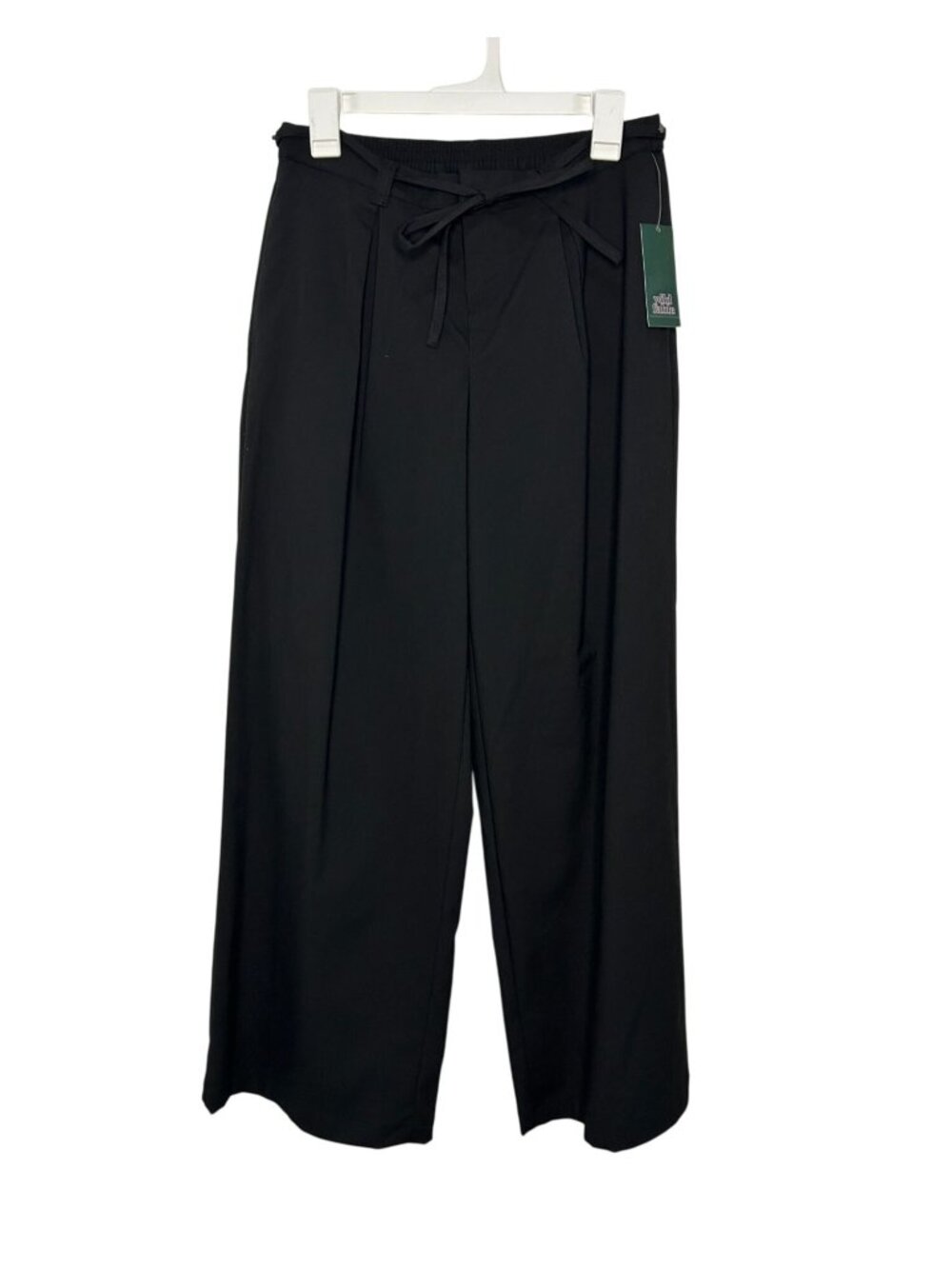 NWT Women's Small Mid-Rise Waist Tie Slouchy Wide Leg Trousers Wild Fable